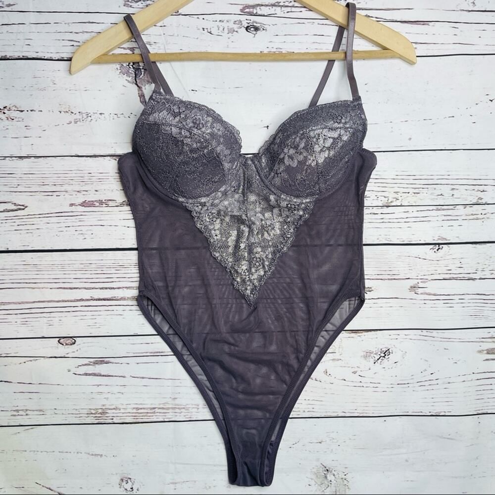Forever 21 lavender purple sheer lace teddy high cut